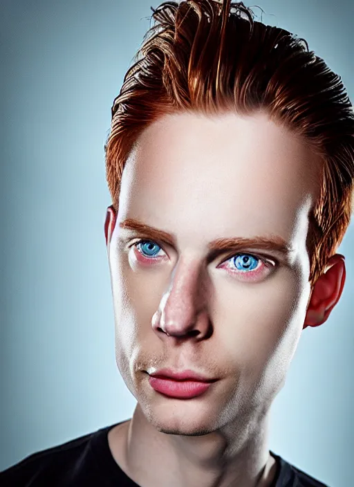 Image similar to 3 0 0 0 ( philip j. fry ) portrait photography feroflex photorealistic studio lighting ektachrome detailed intricate face details, ultradetails, beautiful face