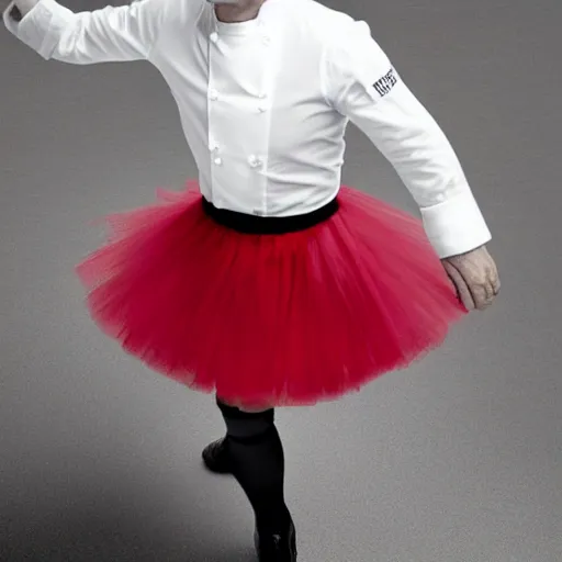 Prompt: Gordon Ramsay in a tutu skirt