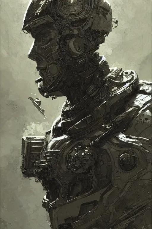 Image similar to portrait of astropunk human with helmet, pen and ink, intricate line drawings, by craig mullins, ruan jia, kentaro miura, greg rutkowski