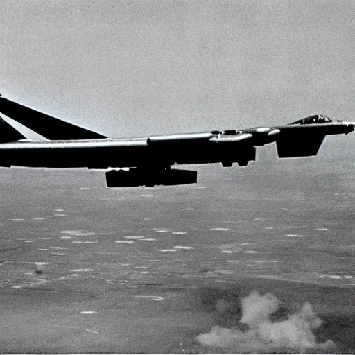 Image similar to realistic b - 5 2 dropping bombs in vietnam