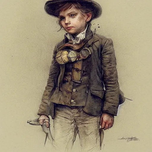 Prompt: (((((portrait of boy dressed as steampunk explorer detective . muted colors.))))) by Jean-Baptiste Monge !!!!!!!!!!!!!!!!!!!!!!!!!!!