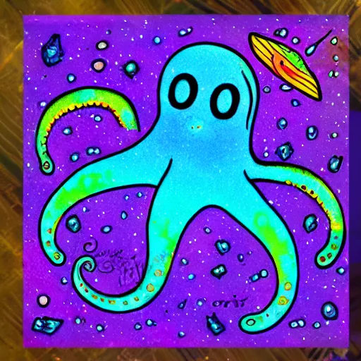 Image similar to rainbow cosmic octopus