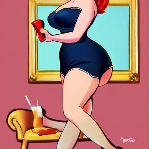 Image similar to curvy pin - up girl hilda