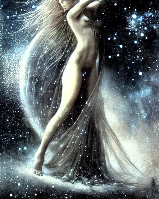 Prompt: a galaxy inside of a bubble by luis royo