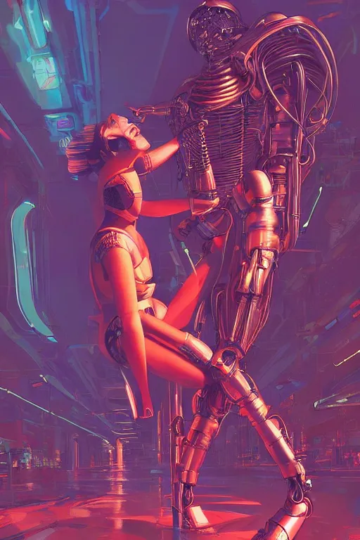 Prompt: the most amazing dream you ever had about beautiful woman transhumanism artificial intelligence singularity robot factory, glamour pose, hyper realistic, concept art, intricate, hyper detailed, smooth, syd mead, jim lee, high contrast, neon, volumetric lighting, octane, raytrace, moebius, snowcrash