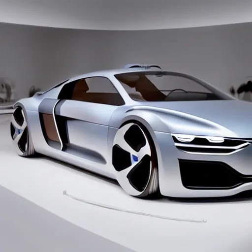 Prompt: a volkswagen r8 v10 concept car in a showroom :: Gran turismo 7 concept art