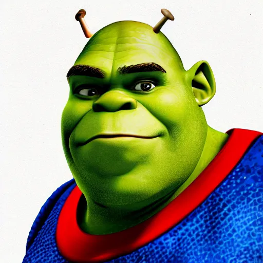 Image similar to digital painting of Shrek as Captain America