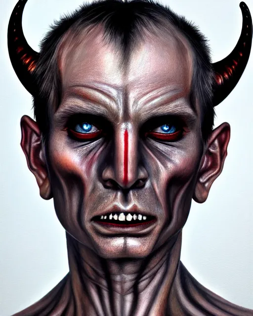 Image similar to a realistic detailed portrait painting of a demon