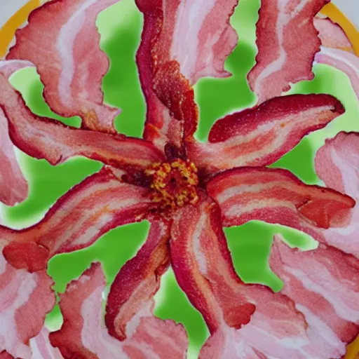 Prompt: bacon flower