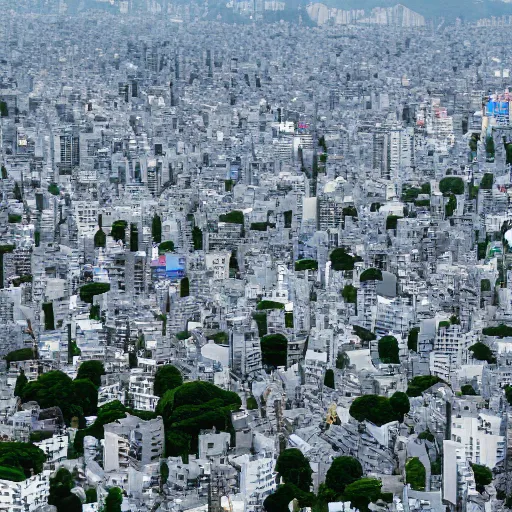 Prompt: It's dying in Japan, 4k city