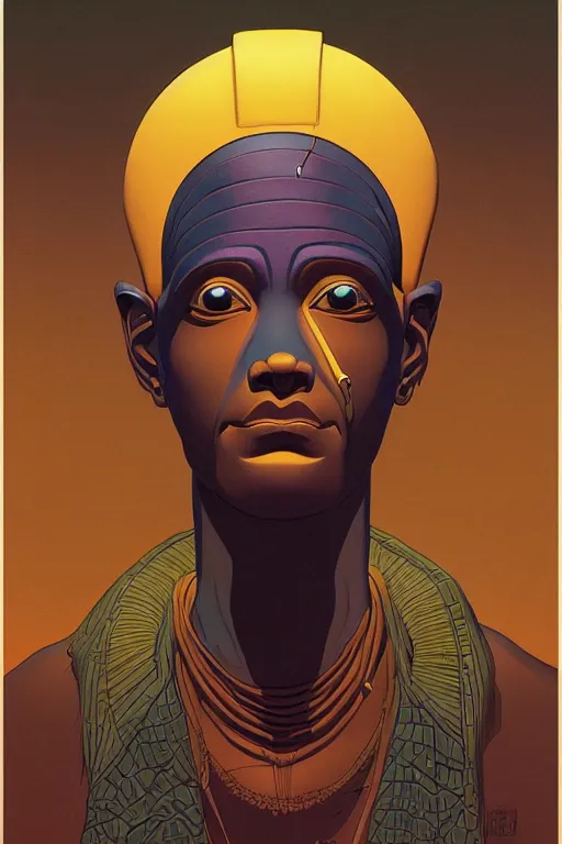 Image similar to poster artwork by michael whelan and tomer hanuka, a portrait of osiris, clean