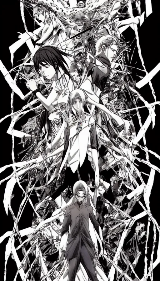 Image similar to life and death mixing together, by hajime isayama