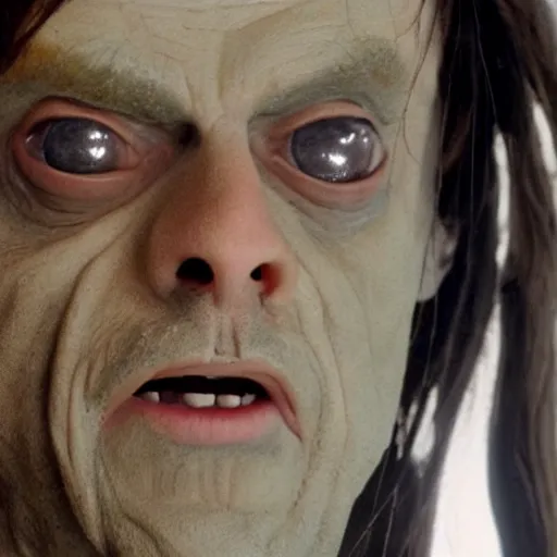 Prompt: Real Stills of Steve Buscemi smaller eyes playing a lord of rings elf in the new upcoming TV show promo ARRIFLEX 435 Camera