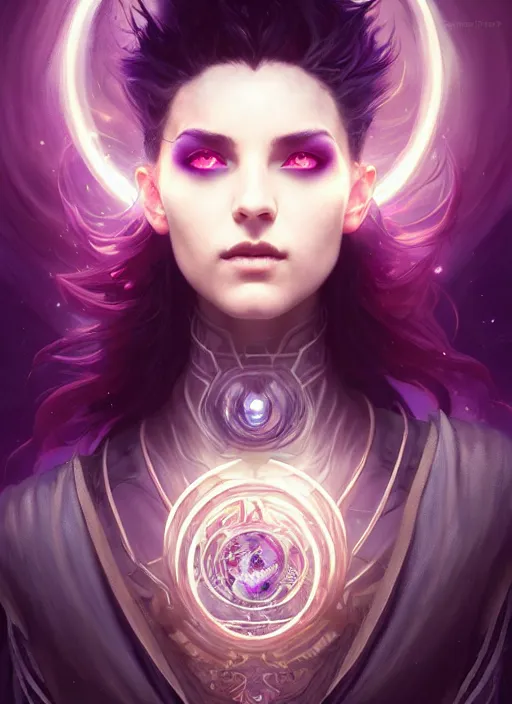 Prompt: a beautiful cinematic female Necromancer Sorceress, galatic shamen with Quantum energy fantasy, fantasy magic, undercut hairstyle, dark light night, intricate, elegant, sharp focus, illustration, highly detailed, digital painting, concept art, matte, art by WLOP and Artgerm and Greg Rutkowski and Alphonse Mucha, masterpiece