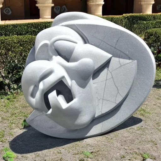 Prompt: super mario, classic marble sculpture