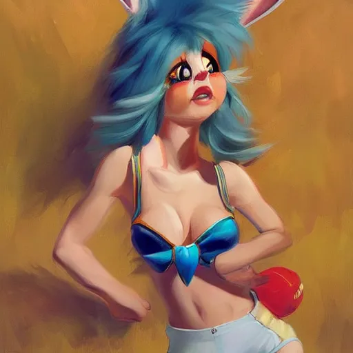 Prompt: !dream Lola Bunny fanart, deviantart, Ilya Repin, Tooth Wu