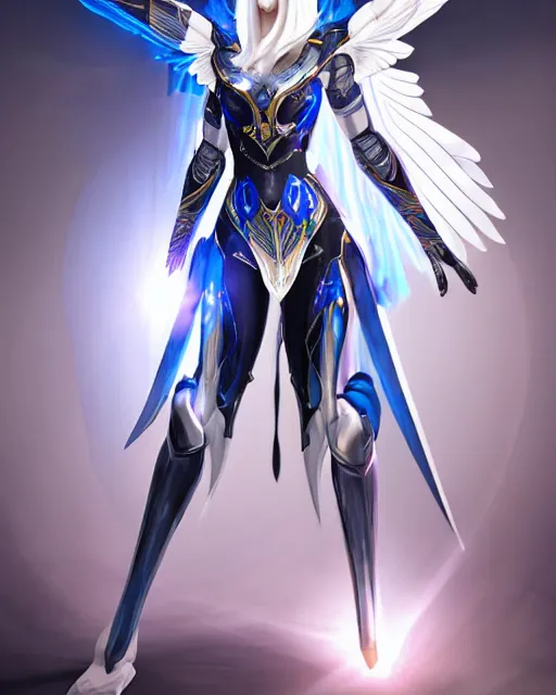 Prompt: perfect white haired attractive egyptian goddess with huge white dove wings, warframe armor, beautiful, symmetric, charlize, half asian, pretty face, blue eyes, detailed, scifi platform, laboratory, experiment, 4 k, ultra realistic, epic lighting, android body, illuminated, cinematic, masterpiece, art by akihito tsukushi, voidstar