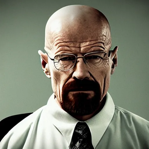 Prompt: walter white wears oxygen mask on face. he sits in a wheelchair in a courtroom. cinematic lighting