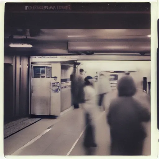 Prompt: polaroid 1979 Toronto subway