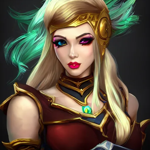 Prompt: league of legends style portrait of seraphine, trending on artstation