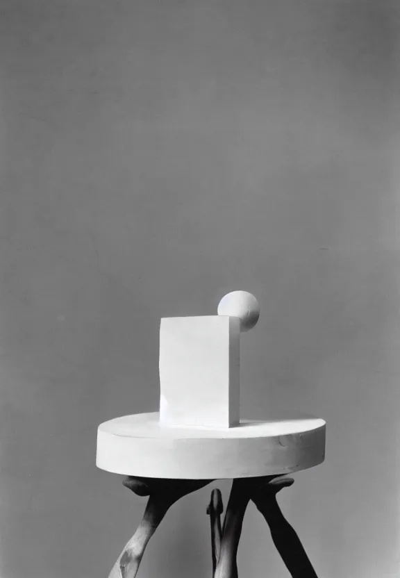 Image similar to a white object with writing on it sitting on a table, a surrealist sculpture by marcel duchamp, archival pigment print, 1 9 1 4, conceptual art, artwork, academic art, surrealist