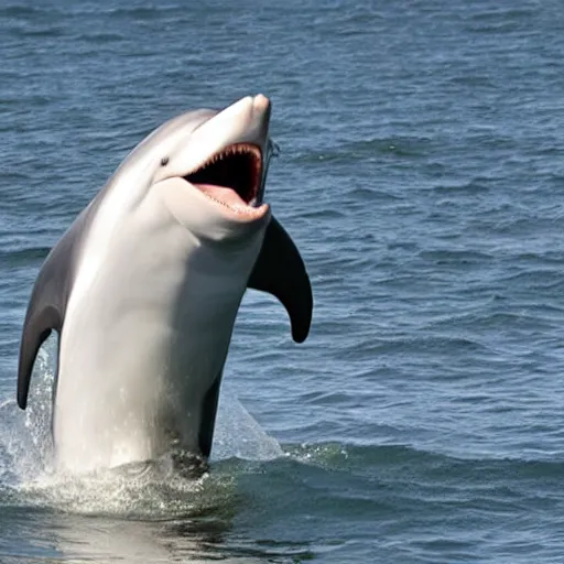 Image similar to boris johnson riding a dolphin