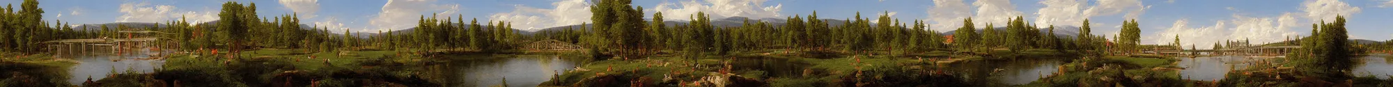 Image similar to spokane riverfront park painting by thomas cole