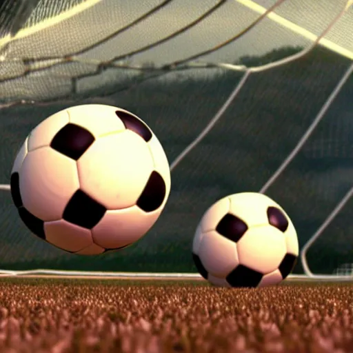 Prompt: movie still of the cutest sentient soccer ball ever, pixar, animation, cute,