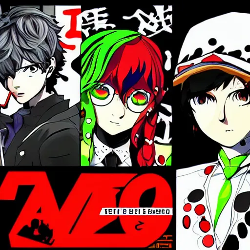 Image similar to persona 6, in the style of shin megami tensei, video game cover