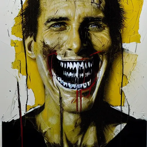 Prompt: portrait of a dentist with large, giant teeth, rotten teeth, yellow, broken, cavities, moldy by Mark Brooks and guy denning