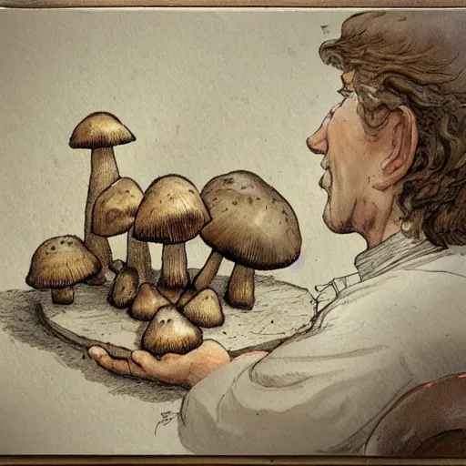 Image similar to mushrooms as keys on computer keyboard, by jean - baptiste monge