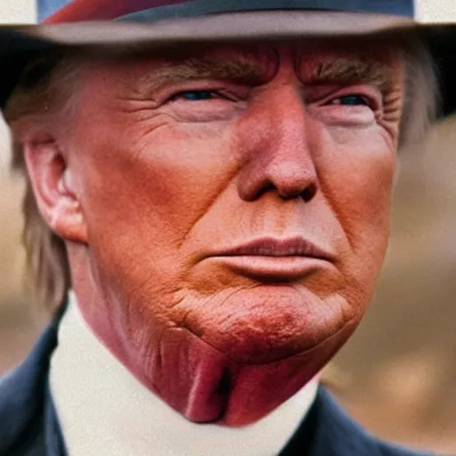 Image similar to an 1 8 0 0 s photo of donald trump playing the role of clint eastwood, squinting at high noon, in the style of a clint eastwood movie, the good, the bad and the ugly, distinguished, clint eastwood, vibe, glory days, mount rushmore, stern, resolve, formal, justice, american flag, independence, patriotism, symmetry, centered, balance