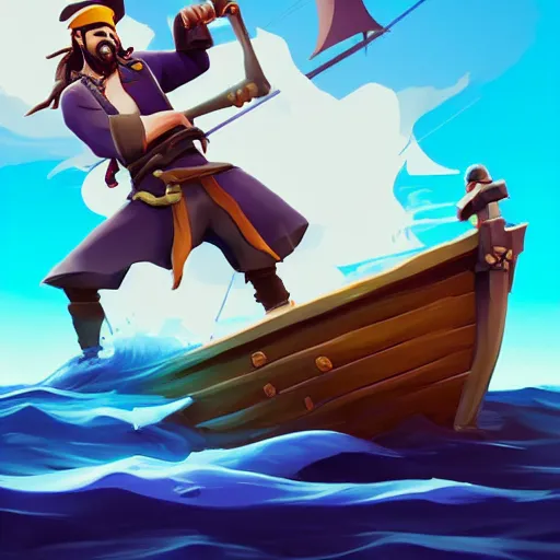 Image similar to painting jack the pirate on sea of thieves game avatar hero smooth face median photoshop filter cutout vector behance hd by jesper ejsing, by rhads, makoto shinkai and lois van baarle, ilya kuvshinov, rossdraws, illustration, art by ilya kuvshinov and gustav klimt