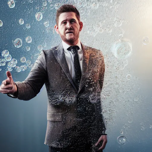 Prompt: hyperrealistic dslr film still of michael buble disguised suds and bubbles, stunning 8 k octane comprehensive 3 d render, inspired by istvan sandorfi & greg rutkowski & unreal engine, perfect symmetry, dim volumetric cinematic lighting, extremely hyper - detailed, incredibly real lifelike attributes & flesh texture, intricate, masterpiece, artstation, stunning