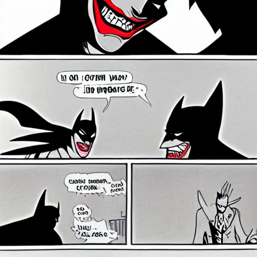 Image similar to batman and joker arguing about who gets to walk the dog