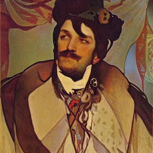 Image similar to portrait of charles 4 th by alfons mucha