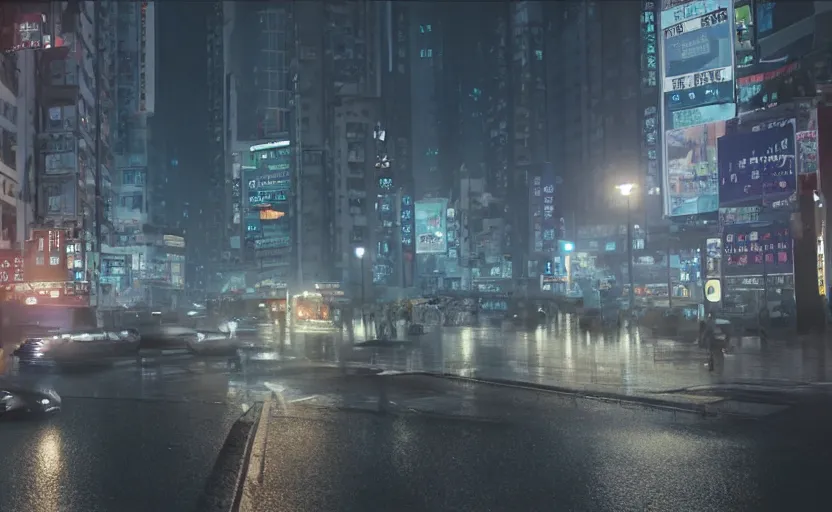 Prompt: Hong kong at night, police patrolling the street, a photorealistic painting by Gregory Crewdson, cgsociety, playstation 5 screenshot, matte painting, cryengine