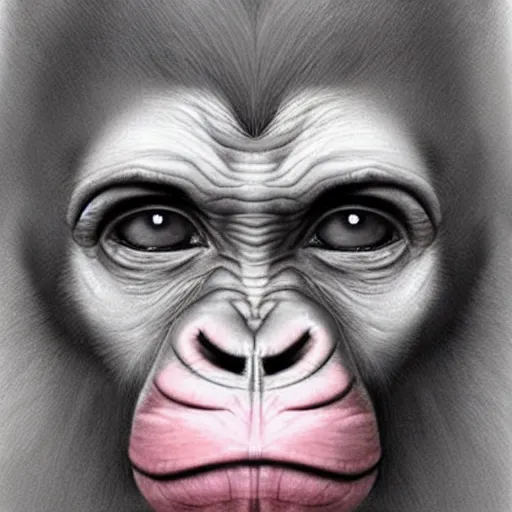 Image similar to Very funny monkey Emma Watson looking like an old monkey, monkey, Emma Watson actress monkey face, like gorilla, chimpanzee, colorful painting on grey scale face, powerful , magic, thunders, dramatic lighting, intricate, wild, highly detailed, digital painting, artstation, concept art, smooth, sharp focus, illustration, art by artgerm and greg rutkowski and alphonse mucha, footage