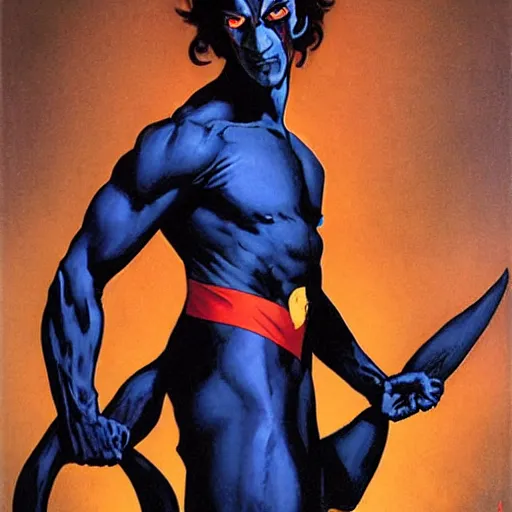 Image similar to Nightcrawler from the X-Men by William Adolphe Bouguereau