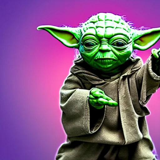 Image similar to yoda holding an AK