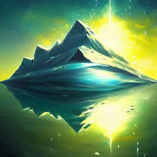 Image similar to iceberg floating in space, by anato finnstark, by alena aenami, by john harris, by ross tran, by wlop, by andreas rocha