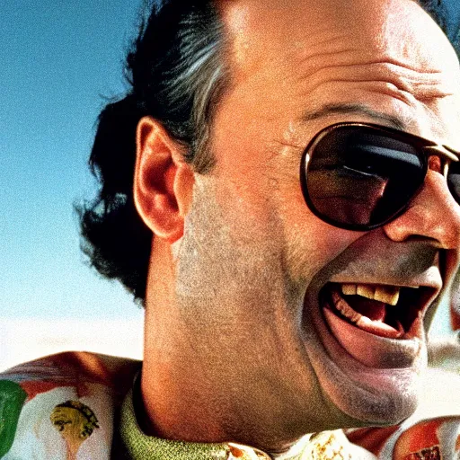 Image similar to bill murray in fear and loathing in las vegas, movie still, promotional shot