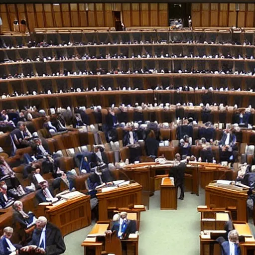 Prompt: Australian parliament designed by Escher