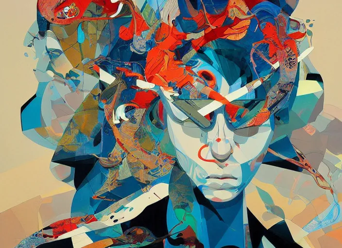 Prompt: modern art abstract, pseudo figurative, moma by james jean and katsuhiro otomo and erik jones, inspired by akira anime, smooth texture, intricate oil painting, high detail illustration, sharp high detail, long exposure