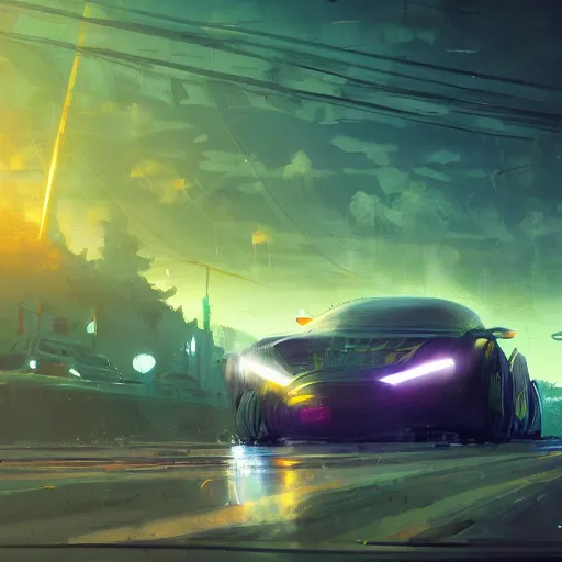 Image similar to solarpunk car, clean energy, green technology, highway, sunny day, futurism, intricate, glow, highly detailed, digital painting, artstation, concept art, smooth, sharp focus, epic landscape, art by akihiko yoshida and tim mcburnie and anato finnstark