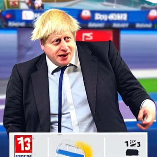 Prompt: Boris Johnson In Wii sports resort