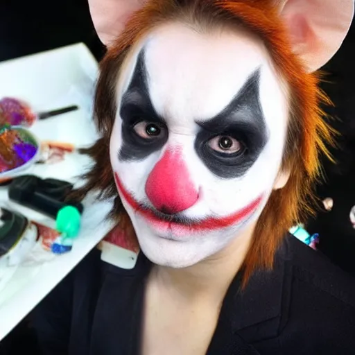 Image similar to hamster with joker makeup