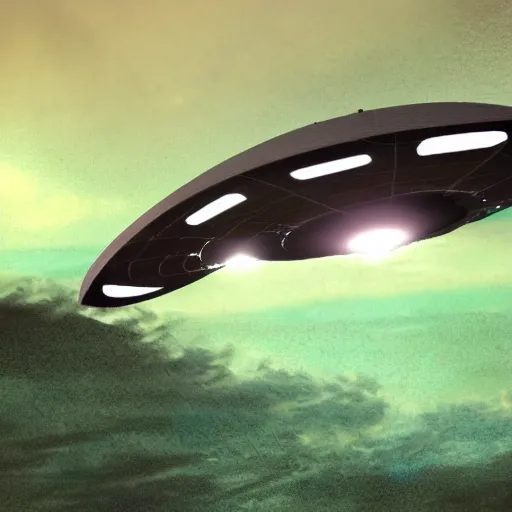 Image similar to sci fi spaceship flying under rain