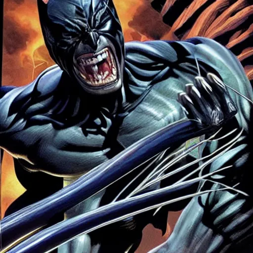 Prompt: wolverine venom symbiote, alex ross art