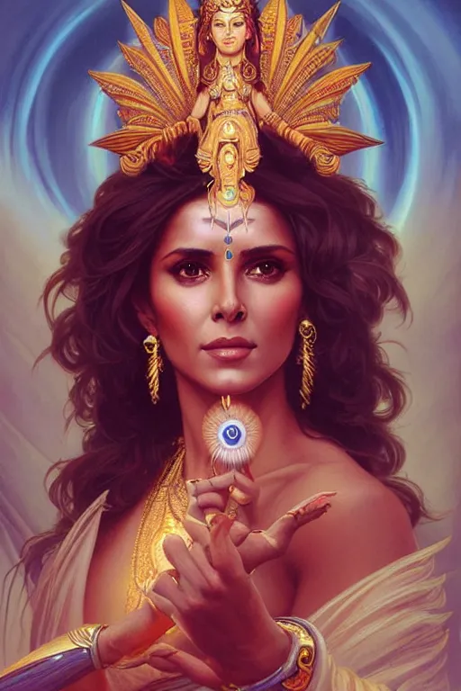 Prompt: cheryl cole as personification of goddess shiva, portrait, highly detailed, digital painting, artstation, concept art, smooth, sharp focus, illustration, cinematic lighting, art by artgerm and greg rutkowski and alphonse mucha